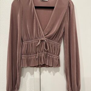 Zara Dusty Pink Wrap Blouse